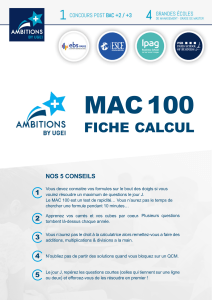 MAC 100 fiche de calcul