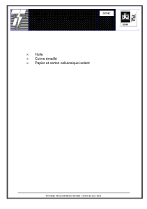 specifications techniques matieres et composants