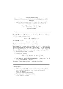 Trigonométrie et calcul numérique