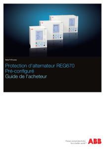 Protection d`alternateur REG670 Pré-configuré Guide