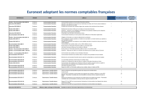 Euronext adoptant les normes comptables françaises