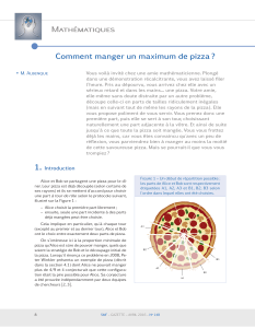 Mathématiques Comment manger un maximum de pizza ?