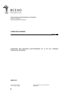 Cahier des charges - Expertise groupes électrogène
