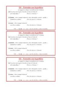 G6 - Formuler une hypothèse