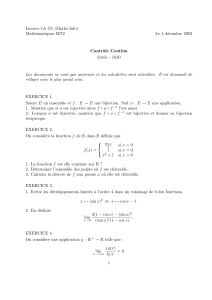 Licence 1A G1 (Maths Info) Mathématiques MT2 Le 4 décembre