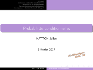 Probabilités conditionnelles