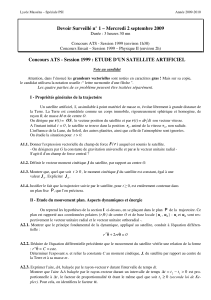 Devoir Surveillé n° 1 - Sciences Physiques PSI