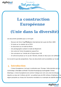 La construction Européenne (Unie dans la diversité)