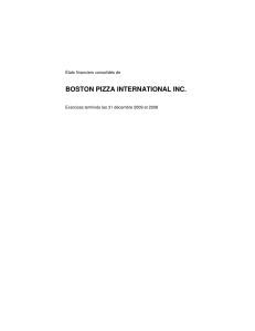 BOSTON PIZZA INTERNATIONAL INC.