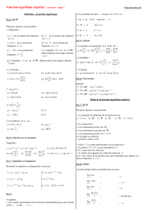 Fonction logarithme népérien : exercices page 1 √e ) 5 )