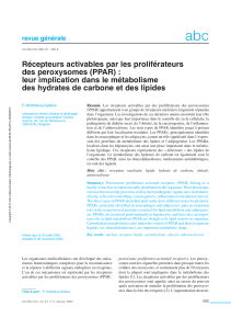 Récepteurs activables par les proliférateurs des peroxysomes