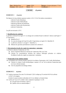 CHIMIE (8 points ) - Examens