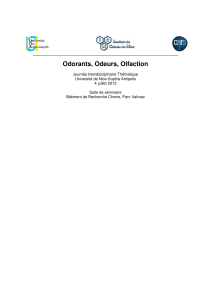 Odorants, Odeurs, Olfaction - Institut de Chimie de Nice UMR 7272