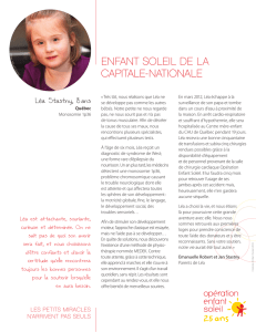 ENFANT SOLEIL DE LA CAPITALE-NATIONALE Léa Stastny, 8 ans
