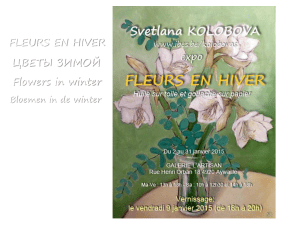 ЦВЕТЫ ЗИМОЙ Flowers in winter FLEURS EN HIVER