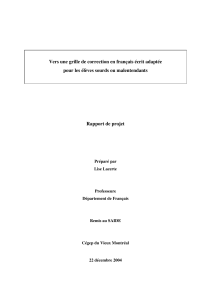 Vers une grille de correction en français écrit adaptée pour les