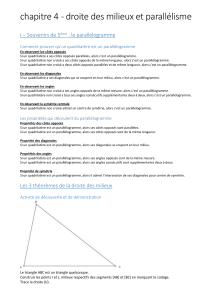 chapitre 4 - droite des milieux et parallélisme