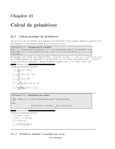 Calcul de primitives