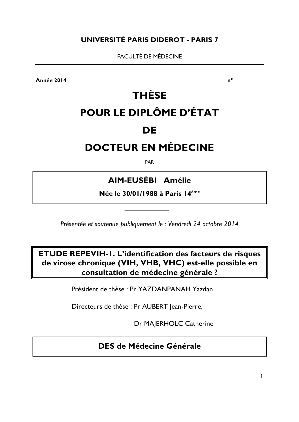 these medecine generale - banque de these médecine générale