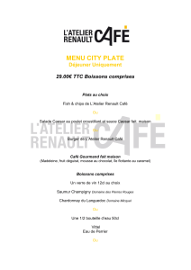 menu city plate - L`Atelier Renault