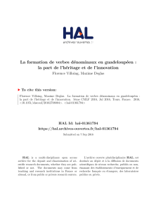 La formation de verbes dénominaux en guadeloupéen : la part de l