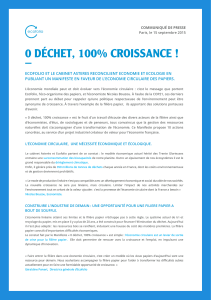 Ecofolio et Asterès publient un Manifeste pour l`économie circulaire