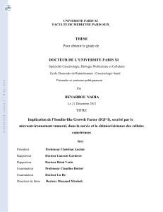 Implication de l`Insulin-like Growth Factor (IGF