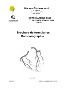 Brochure de formulaires coronarographie