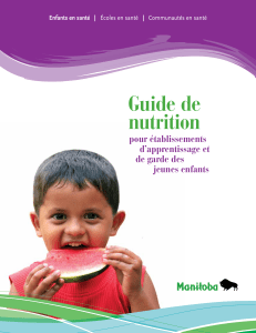 Guide de nutrition pour établissements d`apprentissage et de garde