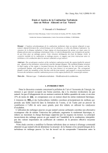 Etudes et Analyse de la Combustion Turbulente dans un Moteur