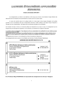 Brochure LEA espagnol 10-11 - Universit&eacute; Paris