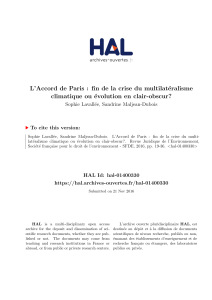 L`Accord de Paris : fin de la crise du multilatéralisme - Hal-SHS