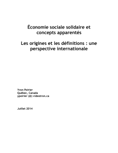 Économie sociale solidaire et concepts apparentés