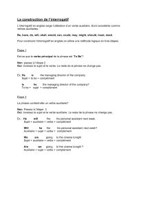 La construction de l`interrogatif et du négatif