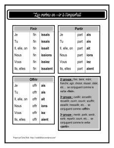 Les verbes en –ir à l`imparfait