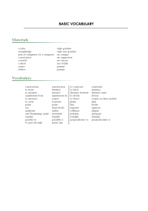 BASIC VOCABULARY Materials Vocabulary