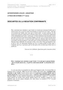 Littérature extrême - Descartes ou la négation confirmante