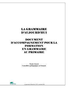 La grammaire d`aujourd`hui