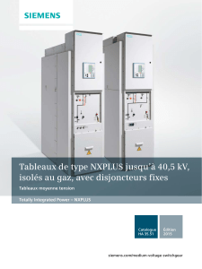 Tableaux de type NXPLUS jusqu`à 40,5 kV, isolés au gaz, avec