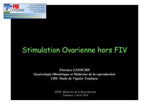 Stimulation Ovarienne hors FIV - Facultés de Médecine de Toulouse