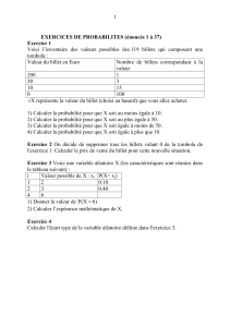 1 EXERCICES DE PROBABILITES (énoncés 1 à 37) Exercice 1