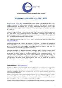 Finance | Nanobiotix rejoint l`indice CAC® PME 17 juin 2014