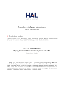 Domaines et classes sémantiques - Hal-SHS