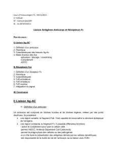 I) Liaison Ag-AC - Cours L3 Bichat 2012-2013