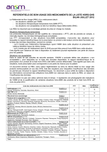 Referentiel de bon usage des medicaments de la liste hors-ghs