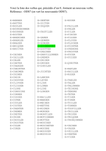 Voici la liste des verbes qui, précédés d`un E, forment un nouveau