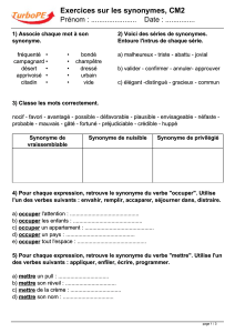 Exercices sur les synonymes, CM2 - TurboPE