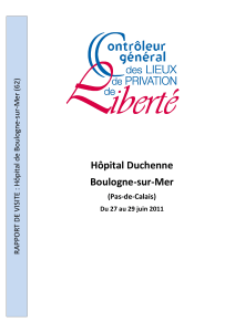 Rapport de visite de l`hôpital Duchenne à Boulogne-sur-Mer