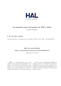 La monnaie pour l`économie du XXI e siècle