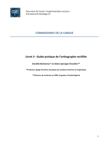 CONNAISSANCE DE LA LANGUE Livret 3 - Guide pratique